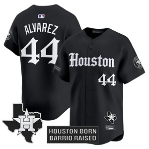 Personalized Men’s Houston Astros ‘Gothic Edition’ Premier Limited Jersey V2 All Stitched Yordan alvarez #44
