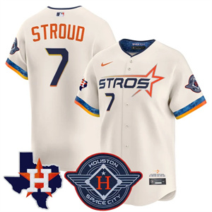 Personalized Men’s Houston Astros 2025 City Connect Texas Patch Premier Limited Jersey All Stitched CJ Stroud #7