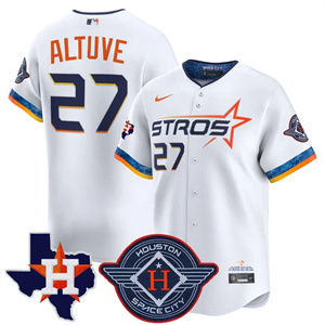Personalized Men’s Houston Astros 2025 City Connect Texas Patch Premier Limited Jersey All Stitched Jose Altuve #27