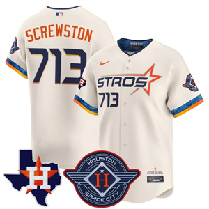 Personalized Men’s Houston Astros 2025 City Connect Texas Patch Premier Limited Jersey All Stitched Screwston #713
