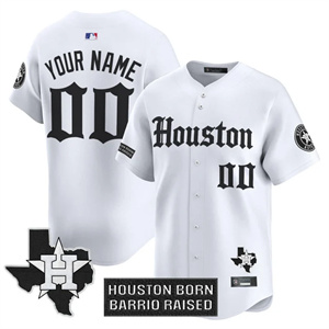 Personalized Custom Men’s Houston Astros 2025 City Connect Texas Patch Premier Limited Jersey All Stitched White