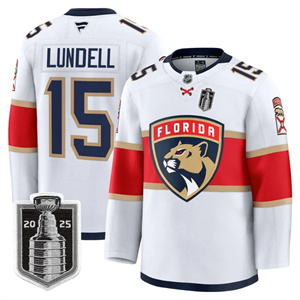 Personalized Men’s Florida Panthers 2025 Stanley Cup Final Premium Jersey All Stitched Anton Lundell