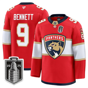 Personalized Men’s Florida Panthers 2025 Stanley Cup Final Premium Jersey All Stitched #9 Sam Bennett