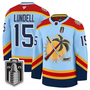 Personalized Men’s Florida Panthers 2025 Stanley Cup Final Premium Jersey All Stitched #15 Anton Lundell