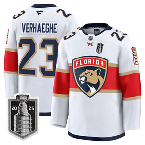 Personalized Men’s Florida Panthers 2025 Stanley Cup Final Premium Jersey All Stitched #23 Carter Verhaeghe