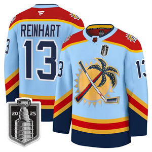 Personalized Men’s Florida Panthers 2025 Stanley Cup Final Premium Jersey All Stitched #13 Sam Reinhart