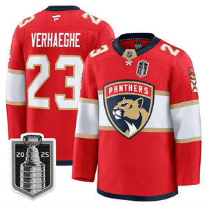 Personalized Men’s Florida Panthers 2025 Stanley Cup Final Premium Jersey All Stitched #23 Carter Verhaeghe