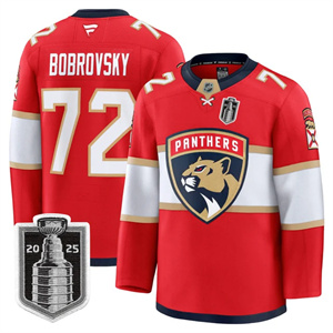 Personalized Men’s Florida Panthers 2025 Stanley Cup Final Premium Jersey All Stitched #72 Sergei Bobrovsky