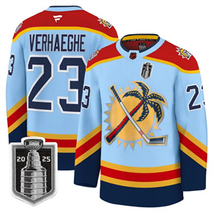 Personalized Men’s Florida Panthers 2025 Stanley Cup Final Premium Jersey All Stitched #23 Carter Verhaeghe