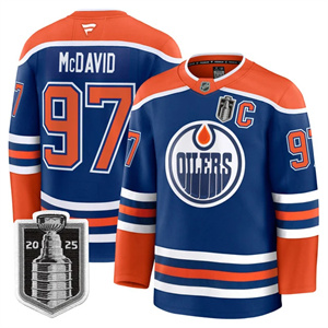 Personalized Men’s Edmonton Oilers 2025 Stanley Cup Final Premium Jersey All Stitched #97 Connor McDavid
