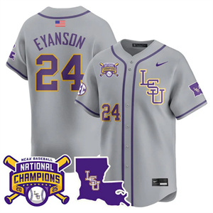 Personalized Men’s LSU Tigers #24 Anthony Eyanson 2025 World Series Champions Limited Jersey All Stitched