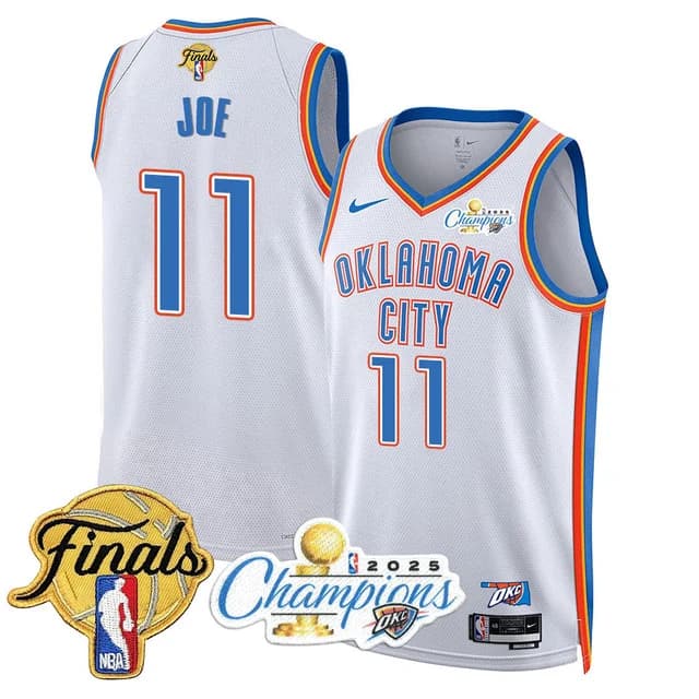 Personalized Men’s Oklahoma City Thunder #11 Isaiah Joe 2024-25 Champions Jersey All Stitched