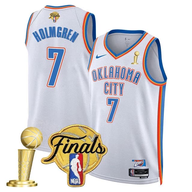 Personalized Men’s Oklahoma City Thunder #7 Chet Holmgren 2024-25 Champions Jersey All Stitched