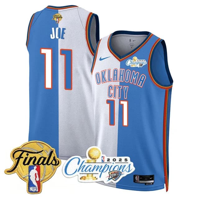 Personalized Men’s Oklahoma City Thunder #11 Isaiah Joe 2024-25 Champions Jersey All Stitched