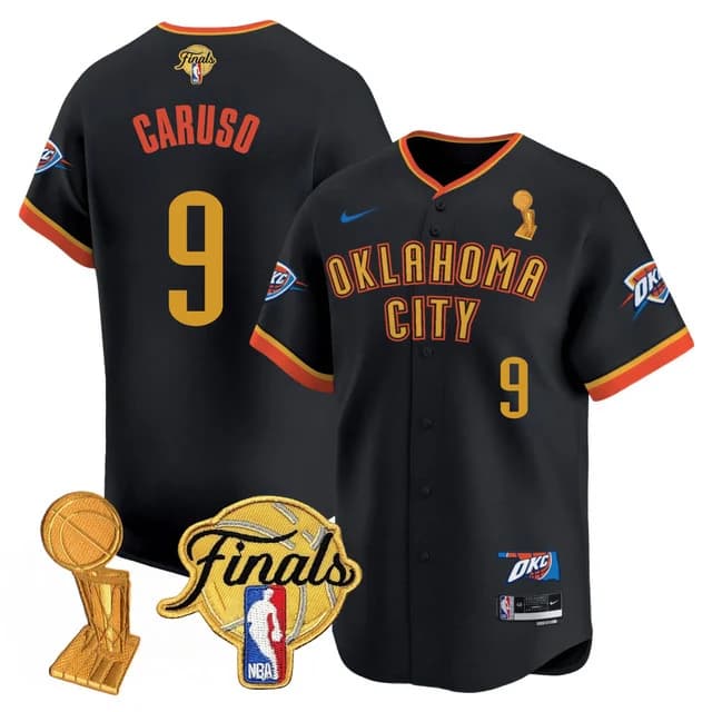 Personalized Men’s Oklahoma City Thunder #9 Alex Caruso Final Patch Baseball Jersey All Stitched