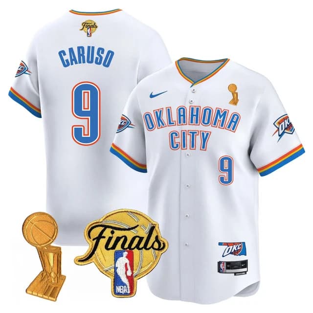 Personalized Men’s Oklahoma City Thunder #9 Alex Caruso Final Patch Baseball Jersey All Stitched