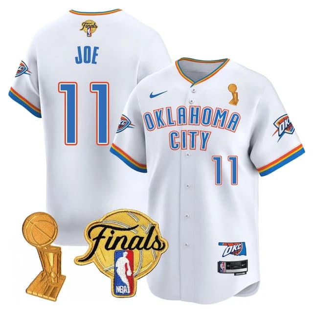 Personalized Men’s Oklahoma City Thunder #11 Isaiah Joe Final Patch Baseball Jersey All Stitched