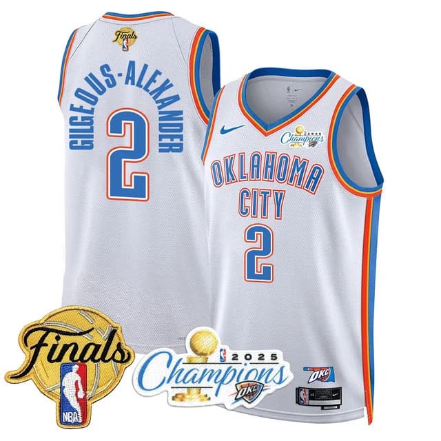 Personalized Men’s Oklahoma City Thunder #2 Gilgeous-Alexander 2024-25 Champions Jersey All Stitched