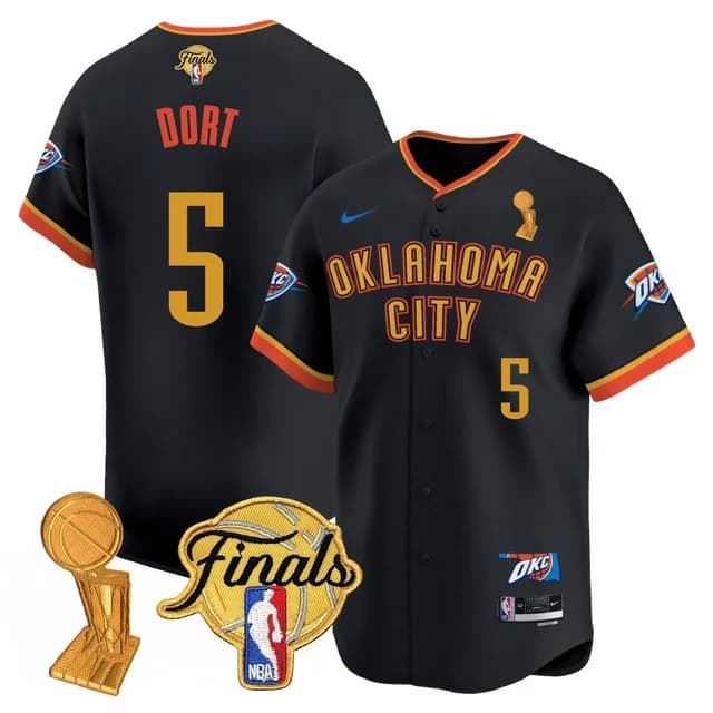 Personalized Men’s Oklahoma City Thunder #5 Luguentz Dort Final Patch Baseball Jersey All Stitched