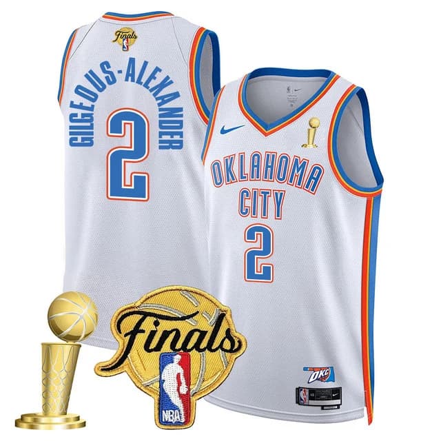 Personalized Men’s Oklahoma City Thunder #2 Gilgeous-Alexander 2024-25 Champions Jersey All Stitched