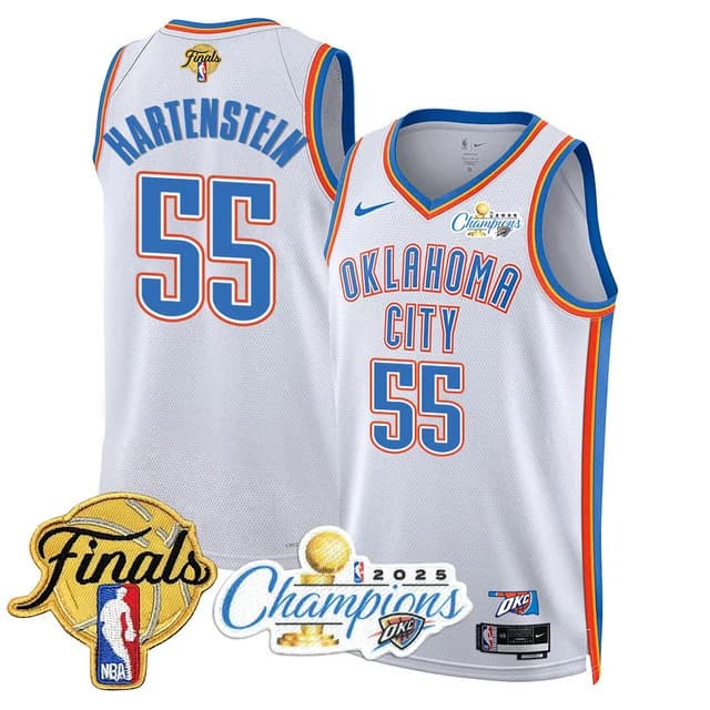 Personalized Men’s Oklahoma City Thunder #55 Isaiah Hartenstein 2024-25 Champions Jersey All Stitched