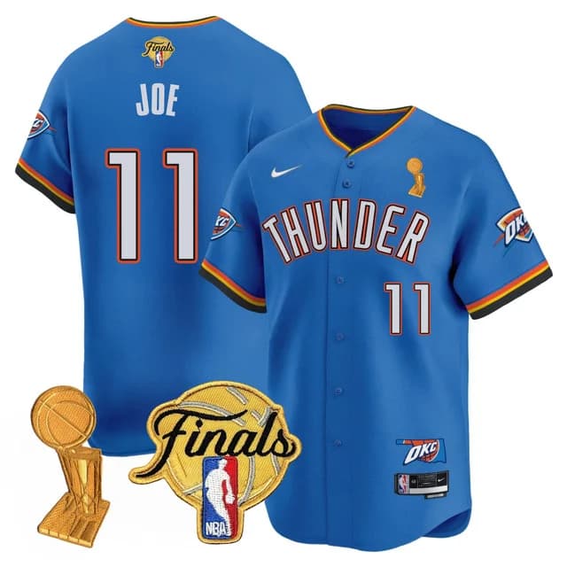 Personalized Men’s Oklahoma City Thunder #11 Isaiah Joe Final Patch Baseball Jersey All Stitched