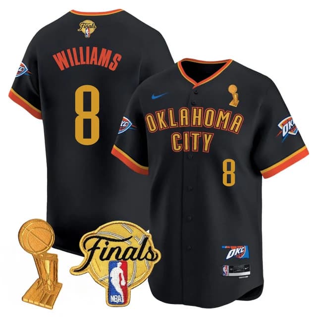 Personalized Men’s Oklahoma City Thunder #8 Jalen Williams Final Patch Baseball Jersey All Stitched