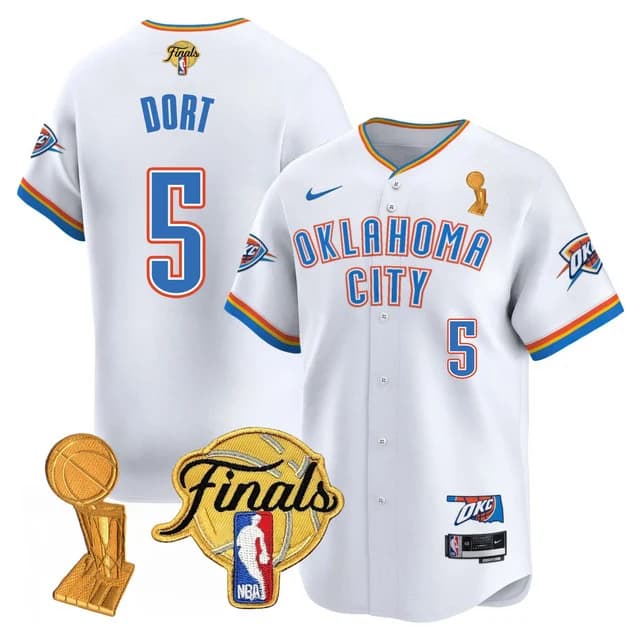Personalized Men’s Oklahoma City Thunder #5 Luguentz Dort Final Patch Baseball Jersey All Stitched