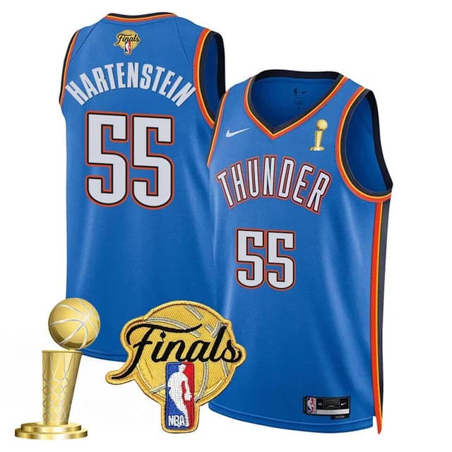 Personalized Men’s Oklahoma City Thunder #55 Isaiah Hartenstein 2024-25 Champions Jersey All Stitched