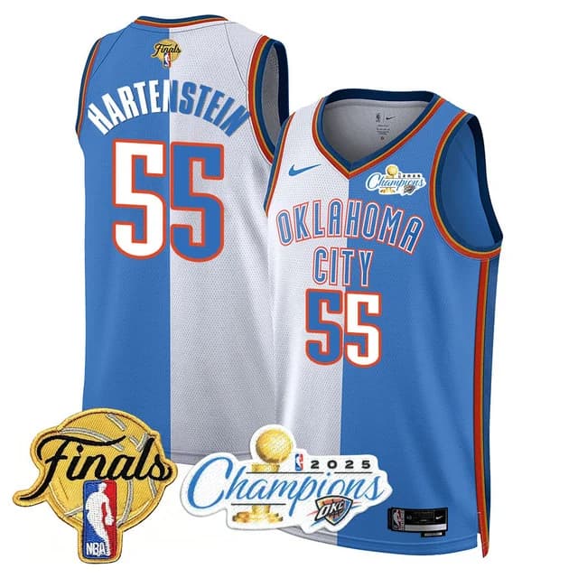 Personalized Men’s Oklahoma City Thunder #55 Isaiah Hartenstein 2024-25 Champions Jersey All Stitched