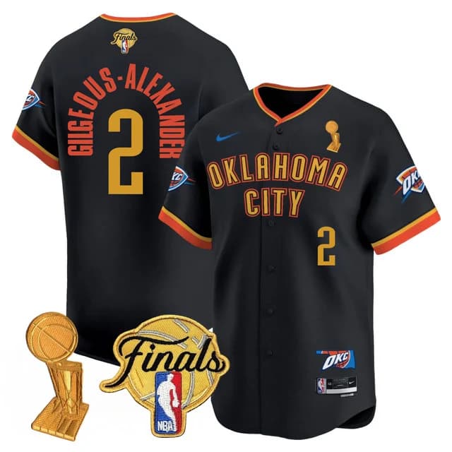 Personalized Men’s Oklahoma City Thunder #2 Gilgeous-Alexander Final Patch Baseball Jersey All Stitched