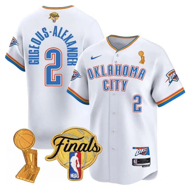 Personalized Men’s Oklahoma City Thunder #2 Gilgeous-Alexander Final Patch Baseball Jersey All Stitched