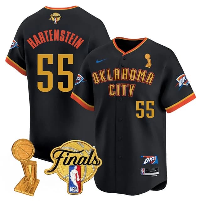 Personalized Men’s Oklahoma City Thunder #55 Isaiah Hartenstein Final Patch Baseball Jersey All Stitched