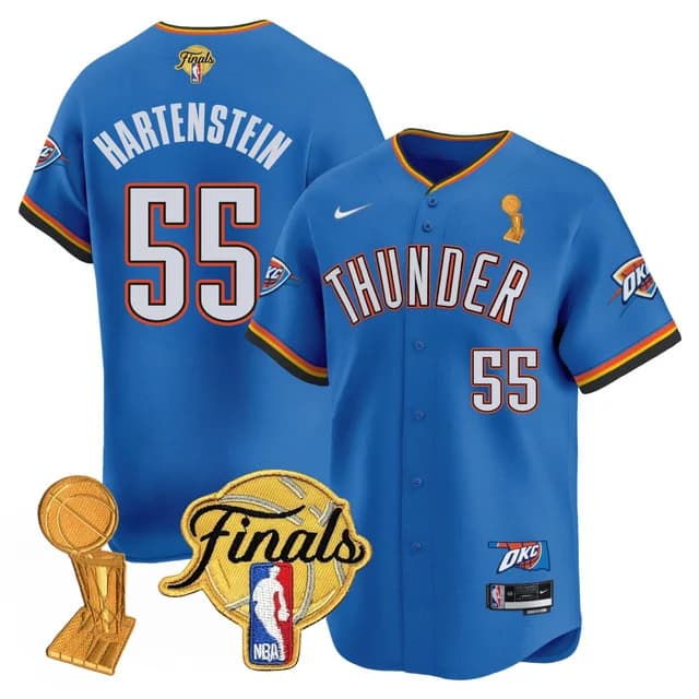 Personalized Men’s Oklahoma City Thunder #55 Isaiah Hartenstein Final Patch Baseball Jersey All Stitched