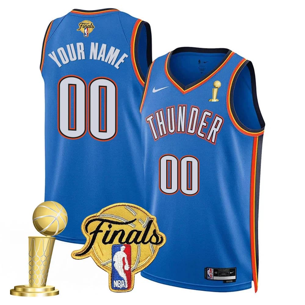 Personalized Custom Men’s Oklahoma City Thunder 2024-25 Champions Icon Jersey All Stitched