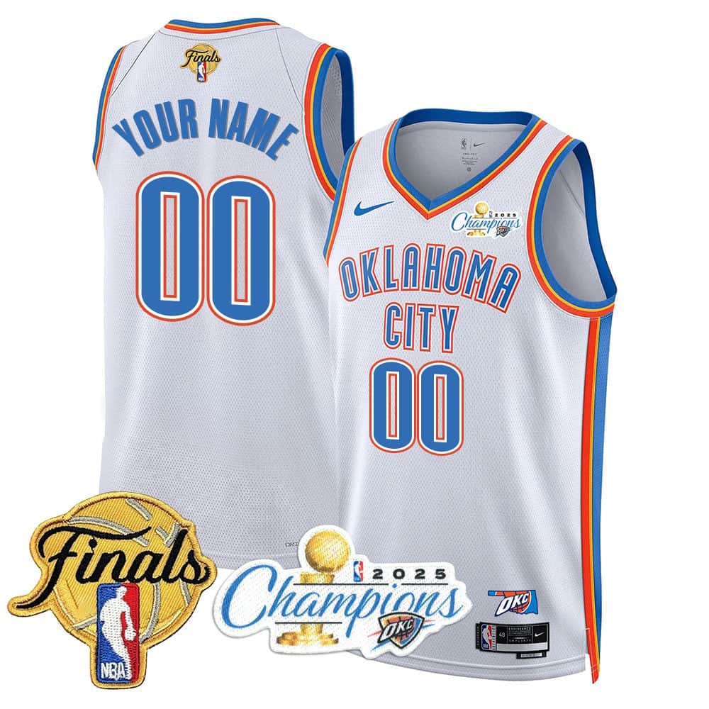 Personalized Custom Men’s Oklahoma City Thunder 2024-25 Champions Association Jersey All Stitched