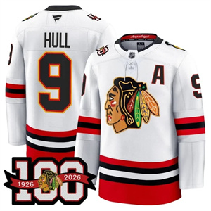 Personalized Men’s Chicago Blackhawks #9 Bobby Hull 100th Anniversary Premium Jersey All Stitched