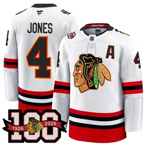 Personalized Men’s Chicago Blackhawks 100th Anniversary Premium Jersey All Stitched #4 Seth Jones