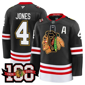 Personalized Men’s Chicago Blackhawks 100th Anniversary Premium Jersey All Stitched #4 Seth Jones
