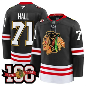 Personalized Men’s Chicago Blackhawks 100th Anniversary Premium Jersey All Stitched #71 Taylor Hall