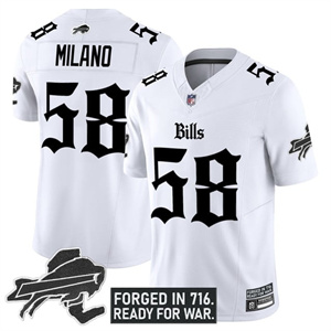 Personalized Men’s #58 Milano Buffalo Bills New York Patch Limited Jersey All Stitched
