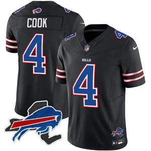 Personalized Men’s #4 James Cook Buffalo Bills New York Patch Limited Jersey All Stitched