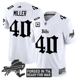 Personalized Men’s #40 Von Miller Buffalo Bills New York Patch Limited Jersey All Stitched