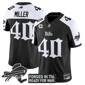 Personalized Men’s #40 Von Miller Buffalo Bills New York Patch Limited Jersey All Stitched