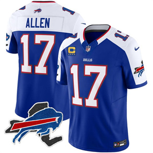 Personalized Men’s #17 Josh Allen Buffalo Bills New York Patch Limited Jersey All Stitched
