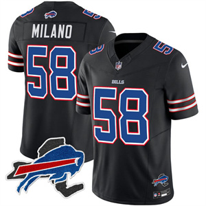 Personalized Men’s #58 Matt Milano Buffalo Bills New York Patch Limited Jersey All Stitched