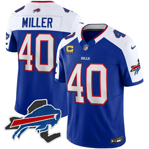Personalized Men’s #40 Von Miller Buffalo Bills New York Patch Limited Jersey All Stitched