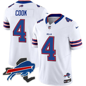 Personalized Men’s #4 James Cook Buffalo Bills New York Patch Limited Jersey All Stitched