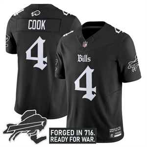 Personalized Men’s #4 James Cook Buffalo Bills New York Patch Limited Jersey All Stitched