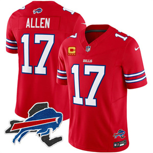 Personalized Men’s #17 Josh Allen Buffalo Bills New York Patch Limited Jersey All Stitched